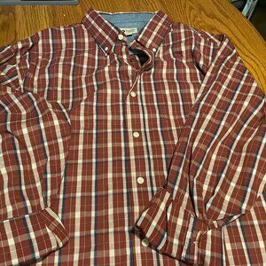 Haggar Clothing Red Rock Long Sleeve Plaid Button Down XXL